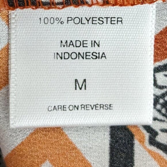 Women's 7th AVENUE DESIGN STUDIO, Orange Aztec Print Sleeveless Tunic Top Size M - Picture 4 of 5